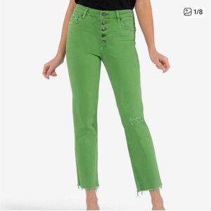 Kut from the Kloth Reese High Rise Fab Ab Envy Green Sz
12